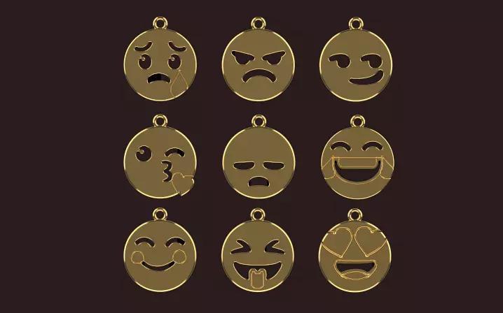 9 emoji pendants