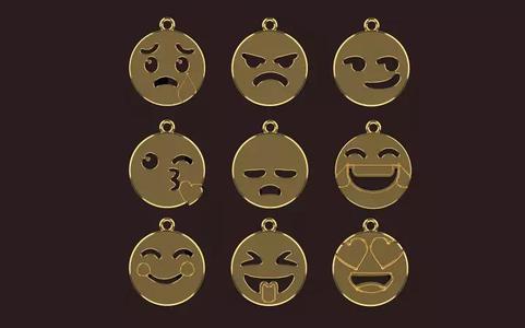 9 emoji pendants