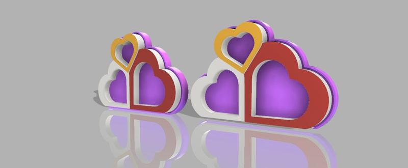 Marco de 3 corazones