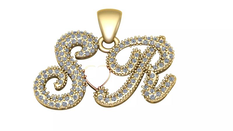 alphabet sr pendant 3d printable model