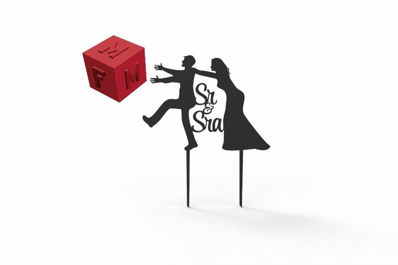 Runaway Groom Mrs. and Mrs. Cake Topper