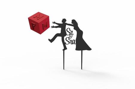 Runaway Groom Mrs. and Mrs. Cake Topper