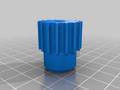 Remixed motorpulley, 16 teeth HTD5 for 6mm motorshaft