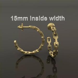 Earring Hoop Hermes Style Link Open Back 15mm Inside