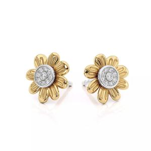 Flower earrings with stones E 0034 printable 3d model