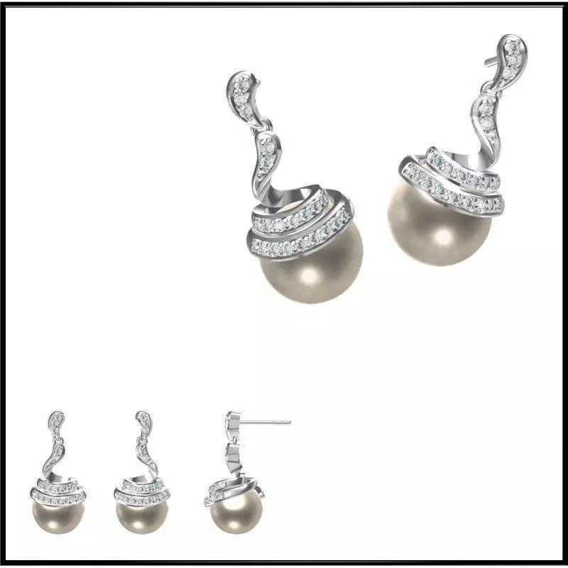 JCD Format Elegant gold pearl earrings types of jewelry files