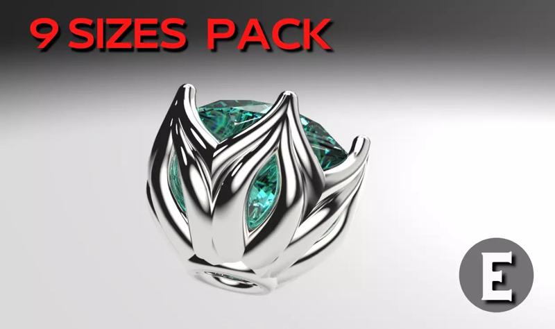 engagement ring head lotus shape 6 prong stud earrings package