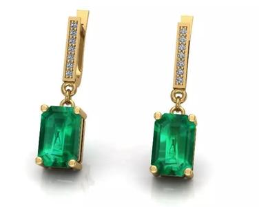 earrings with emerald