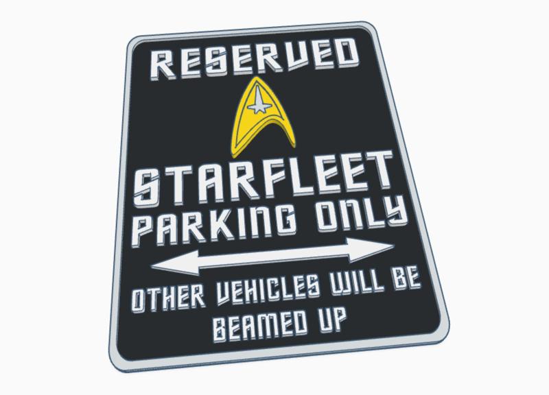 Star Trek Command Starfleet Enterprise Fun Parking Warning Sign