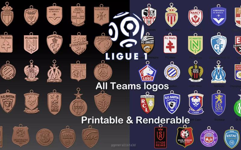 France Ligue 1 all teams logos printable