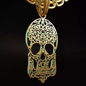 Skull Stylized Pendant Amulet Necklace Design