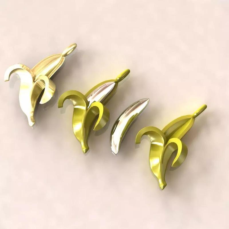 Banana Charm 3Part peel inner full-Split Fruit 3D enamel Pendant