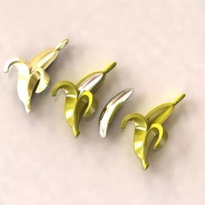 Banana Charm 3Part peel inner full-Split Fruit 3D enamel Pendant