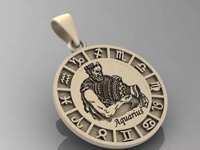 Aquarius Zodiac Pendant