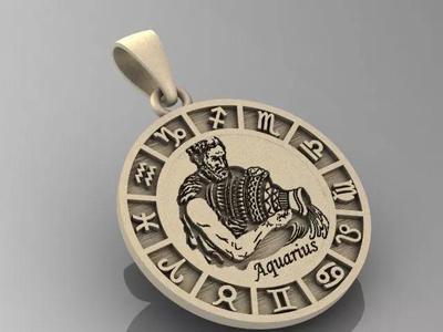 Aquarius Zodiac Pendant