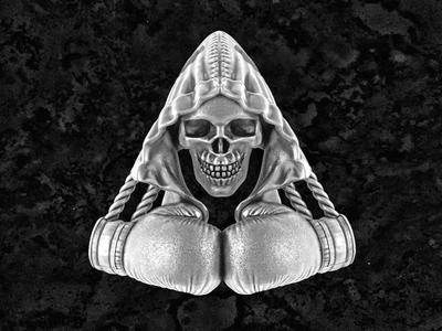 Boxing-pendant boxing hooded skull brooch