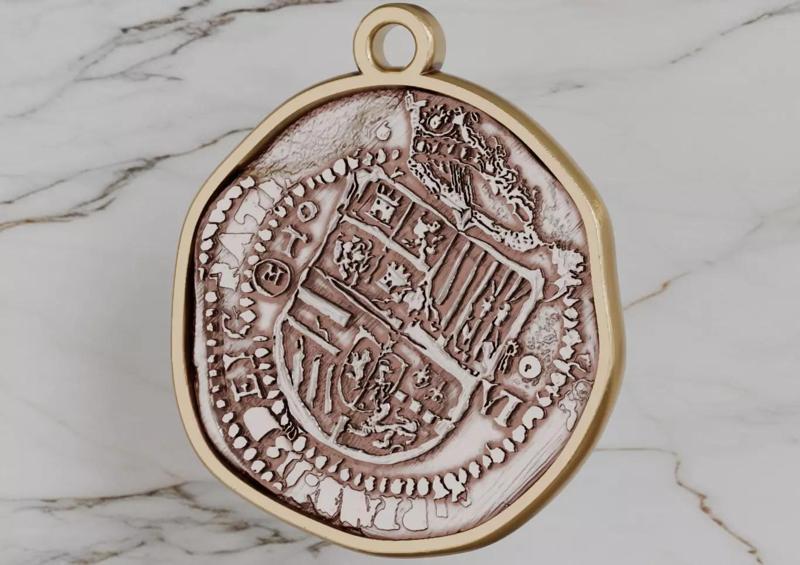 Antique Coin Pendant 1590s 8 reales style