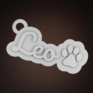 Custom 3D LEO keychain + fingerprint (STL print-ready, 75-85 mm)