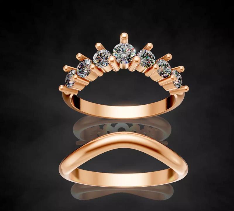 Lux  set ring  printable gold jewelry printable 3D model