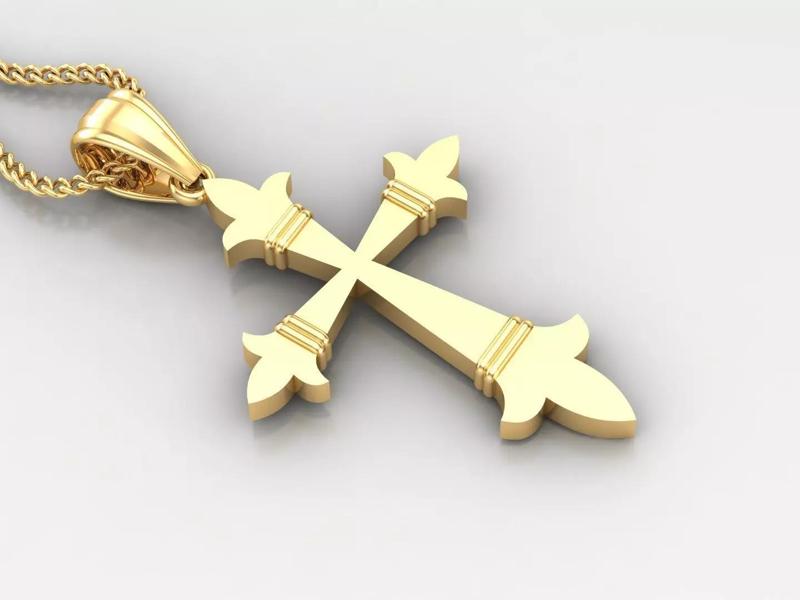 Light Gold 18K Cross Pendant 2CP087