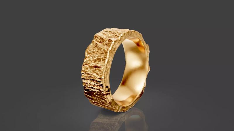 organic ring silver gold jeewelry printable 3d model