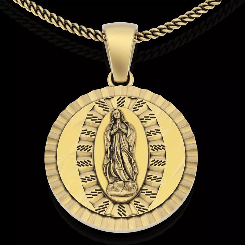 Mary pendant silver gold printable jewelry 3D model