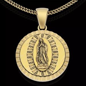 Mary pendant silver gold printable jewelry 3D model