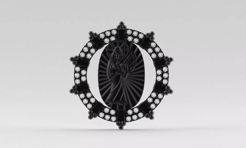 Saint Death with Frame Pendant - Dije de Santa Muerte