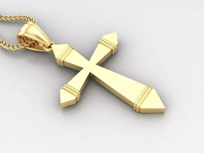 Light Gold 18K Cross Pendant 2CP069