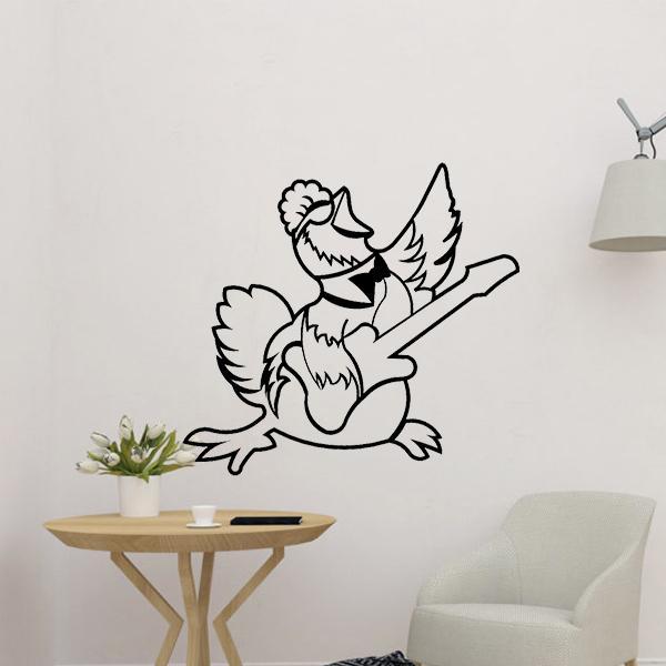 Chicken With Guitar Decor