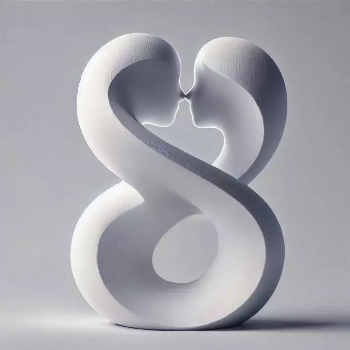 Intertwined Souls  Abstract Embrace Sculpture
