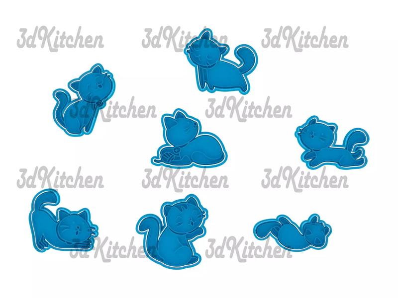 Cats cookie cutters STL files