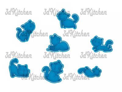 Cats cookie cutters STL files