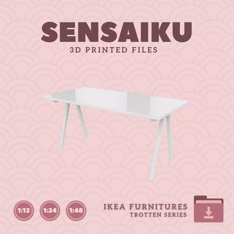 TROTTEN Desk 63 in for Miniature Dollhouse - IKEA - 3D Print