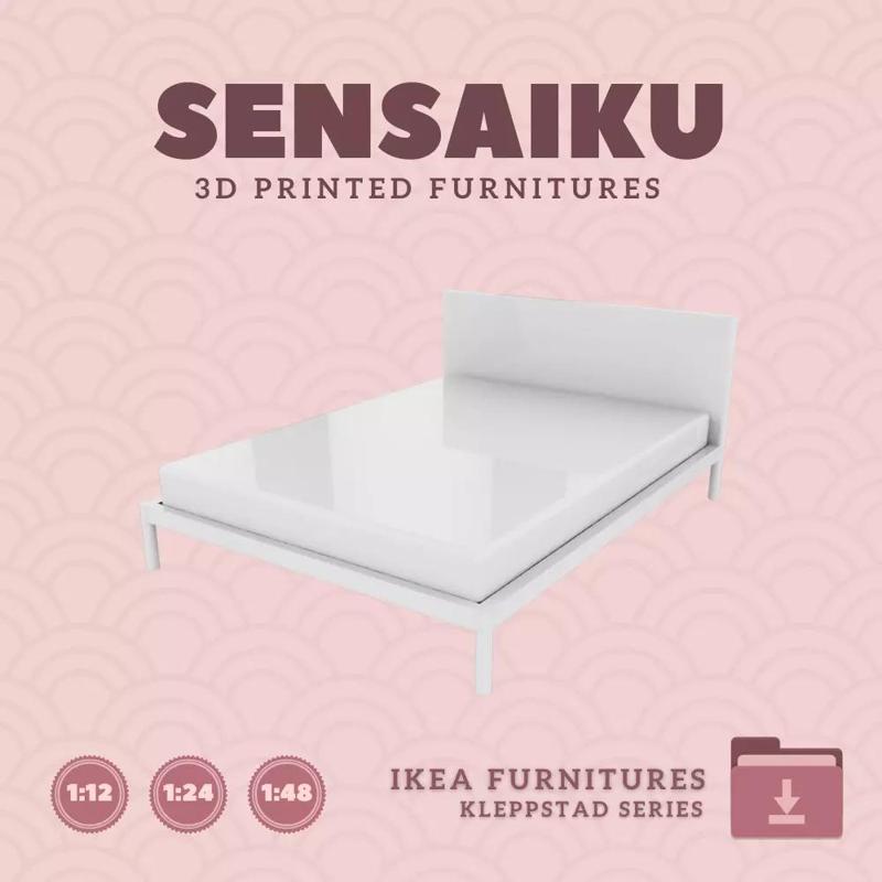 KLEPPSTAD Bed Frame for Miniature Dollhouse IKEA 3D Print