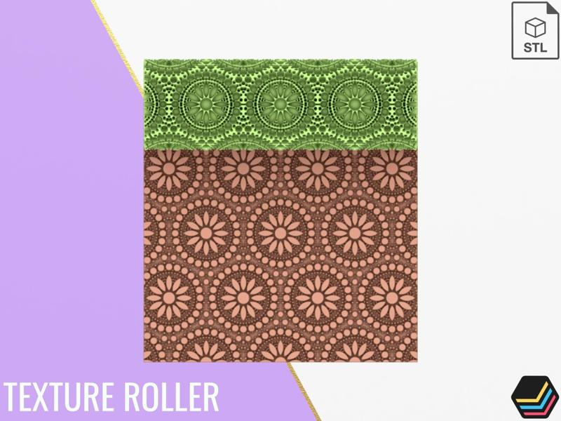 Texture Roller Polymer Clay Mandala AB | Solid,Hollow| Digital Files for 3D Printing