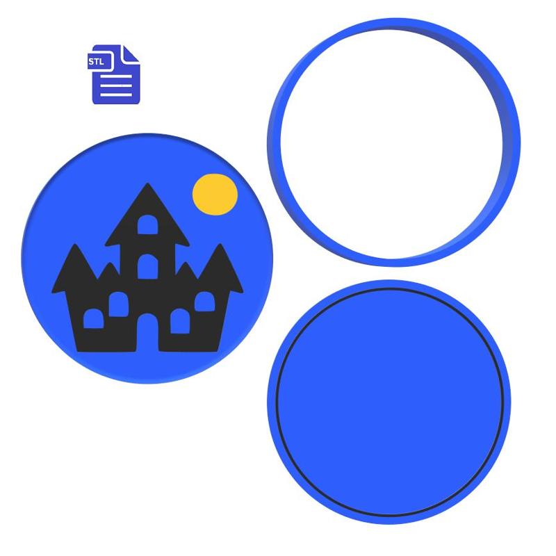 3pc Haunted House Bath Bomb Mold