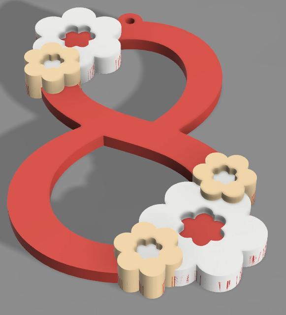 Key ring/charm commemorating March 8 (women's day)