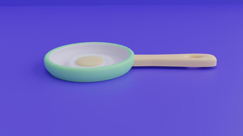 cook pan with omelette