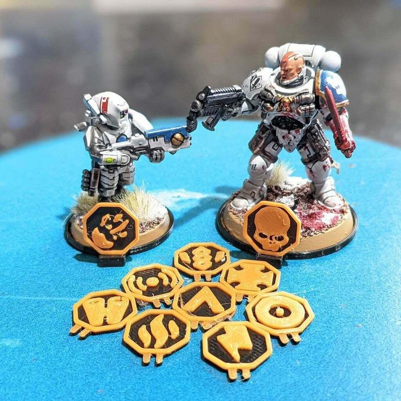 Warhammer 40k Kill Team Specialist Token Base Icons Magnetic
