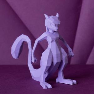 Mewtwo Low-poly Pokemon