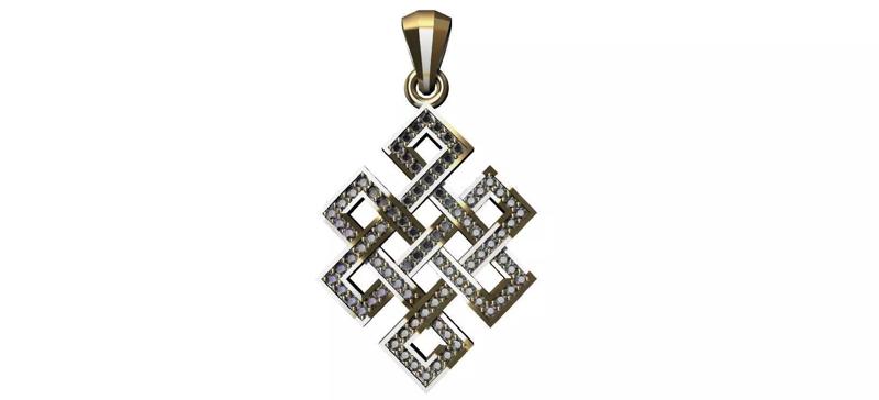 Endless Knot Pendant with brilhants - No sem Fim