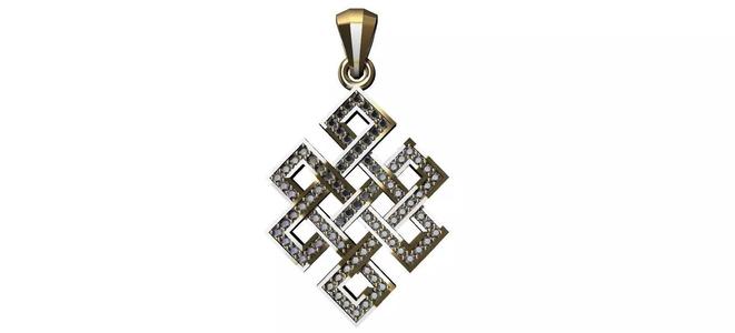 Endless Knot Pendant with brilhants - No sem Fim