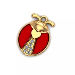 Jewelry ladybug charm with diamonds