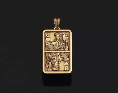 Heart Jack playing card pendant light