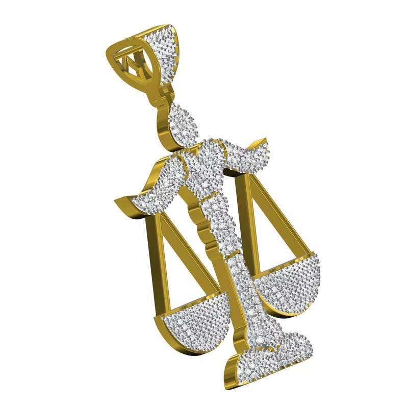 Libra Weighing Scale Diamond Pendant
