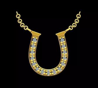 Horse Shoe Diamond Pendant
