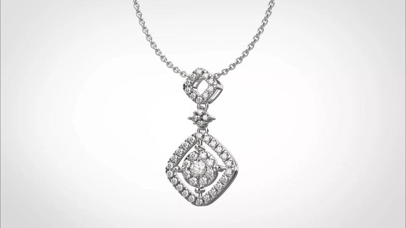 PE12 Classic Solitaire Pendant half ct CAD STL 18K  3g