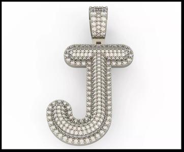 J BUBLLE FONT PENDANT