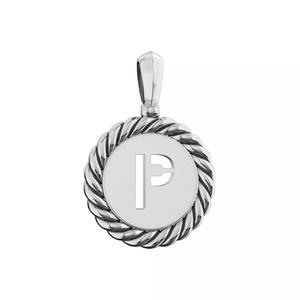 N175 P sterling silver pendant with letter